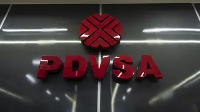 Petroleos de Venezuela SA (PDVSA) signage in Caracas, Venezuela, on Monday, Dec. 18, 2023. Venezuela and Spain's Repsol SA signed a new contract for a jointly-run oil venture as the Andean nation seeks to ramp up production after the US eased sanctions.