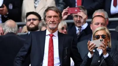 Sir Jim Ratcliffe, Minority Shareholder of Manchester United, looks on from the stands prior to the Emirates FA Cup Final match between Manchester City and Manchester United at Wembley Stadium on May 25, 2024 in London, England. (Photo by Mike Hewitt/Getty Images)