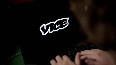 El logotipo de Vice en una computadora portátil arreglado en el barrio de Brooklyn de Nueva York, EE.UU., el lunes 15 de mayo de 2023.