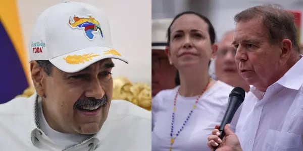 El mandatario Nicolás Maduro y el candidato opositor Edmundo González.