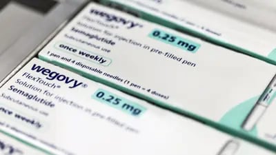Caixas de Wegovy em fábrica da Novo Nordisk: medicamento se tornou fenômeno global de vendas