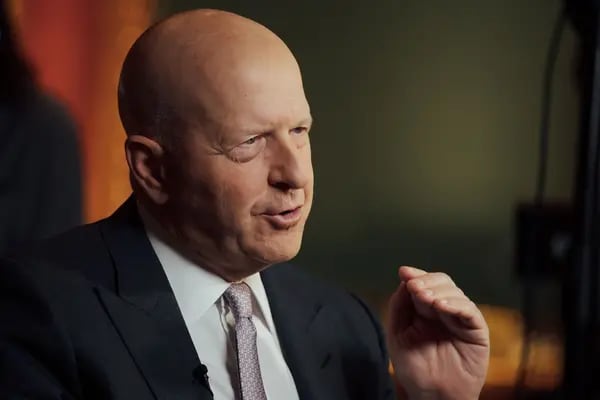 David Solomon, chief executive officer of Goldman Sachs Group Inc., during a Bloomberg Television interview in Versailles, France, on Monday, May 13, 2024. Solomon said he’s encouraged by French leaders’ efforts to make the country more friendly to business as Goldman Sachs Group Inc. has tripled its Paris headcount in recent years.