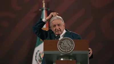 Andrés Manuel López Obrador, presidente de México, habla durante una conferencia de prensa en el Palacio Nacional en Ciudad de México, México, el martes 30 de mayo de 2023.