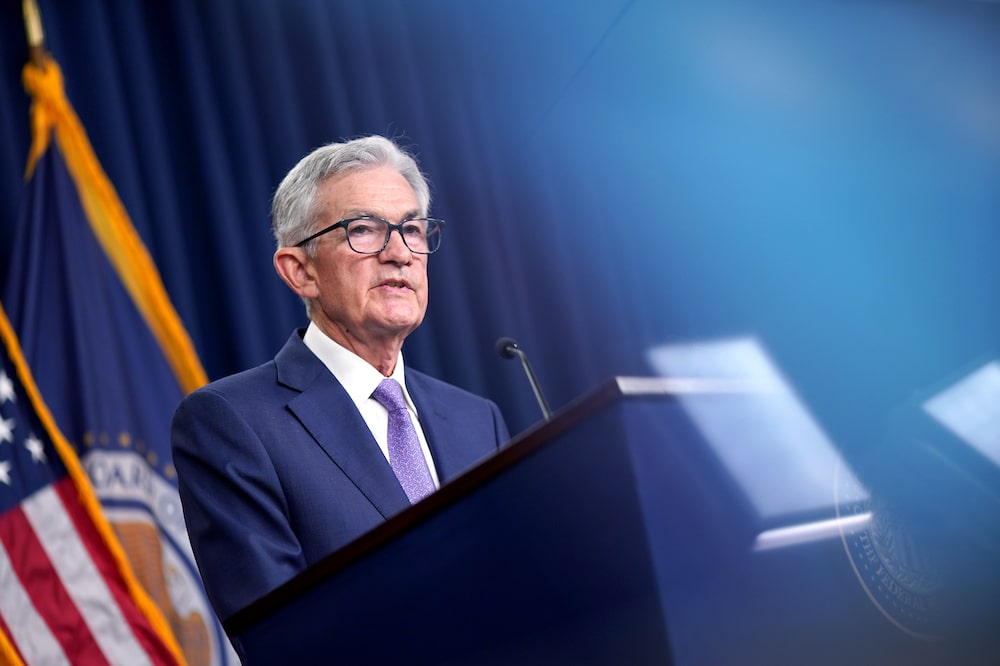Jerome Powell, chairman of the US Federal Reserve, during a news conference following a Federal Open Market Committee (FOMC) meeting in Washington, DC, US, on Wednesday, June 12, 2024. Federal Reserve officials penciled in just one interest-rate cut this year and forecast more cuts for 2025, reinforcing policymakers calls to keep borrowing costs high for longer to suppress inflation.