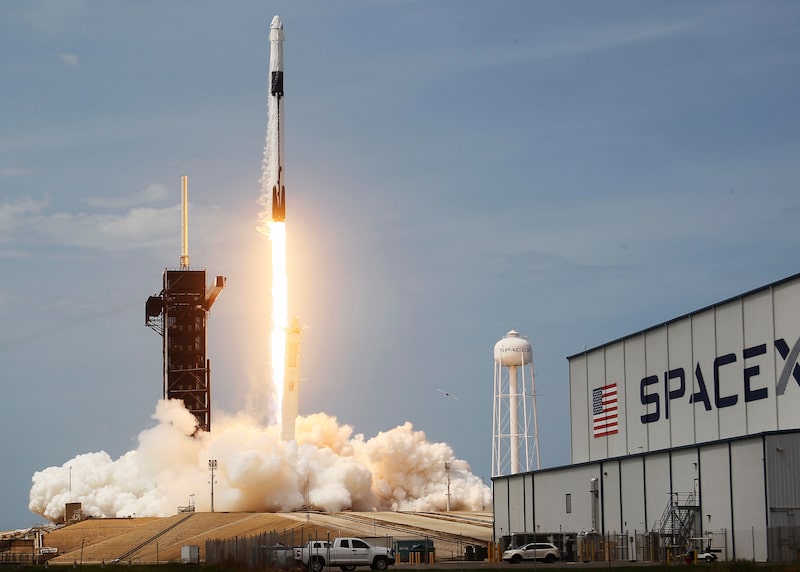 Lançamento do foguete Falcon 9, da SpaceX em 2020