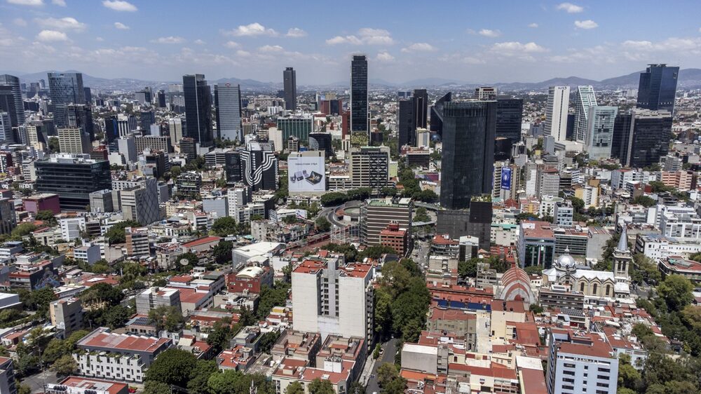 Buildings in Mexico City, Mexico, on Thursday, September 22, 2022.