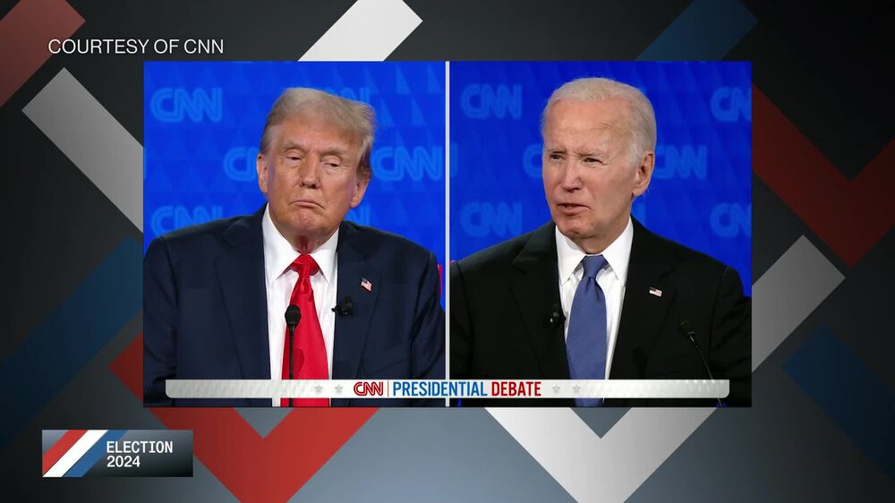 El presidente Joe Biden y el ex presidente Donald Trump intercambian púas sobre la moral durante su debate presidencial en la CNN. Fuente: Bloomberg
