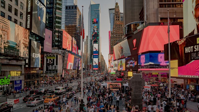 Times Square, um dos cartões-postais da cidade de Nova York