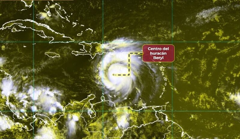 Huracán Beryl arribará a México el próximo jueves 4 de junio.