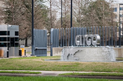 A security booth stands at the entrance of the Citgo Petroleum Corp. headquarters in Houston, Texas, U.S.