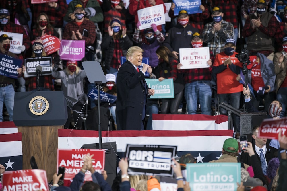 Donald Trump in Duluth, Minnesota, in 2020.