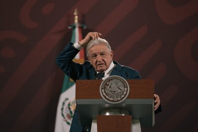 Mexico's President Andrés Manuel López Obrador announced on Tuesday that the refinery will be up and running by November. (Photographer: Luis Antonio Rojas/Bloomberg).