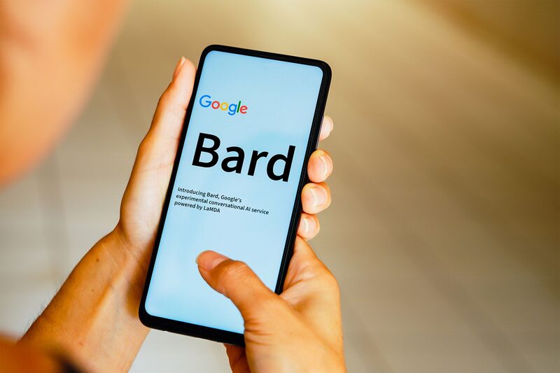 El logotipo de Google Bard en un smartphone.