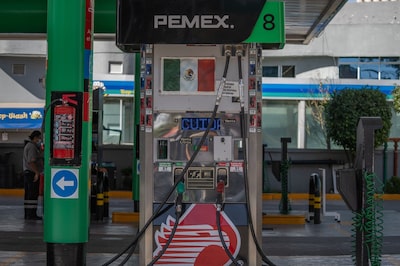 Bomba de Pemex en una estación gasolinera en Ciudad de México.