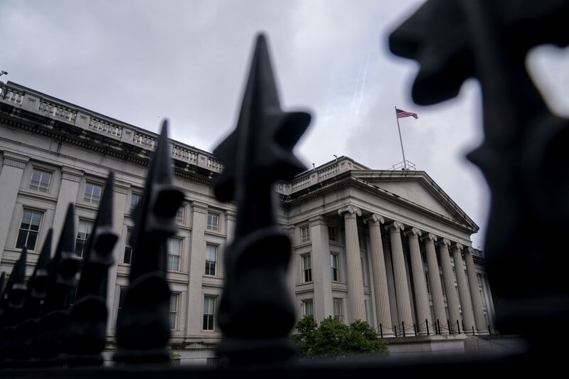 El edificio del Departamento del Tesoro de EE.UU. en Washington, D.C., EE.UU., el sábado 26 de junio de 2021.