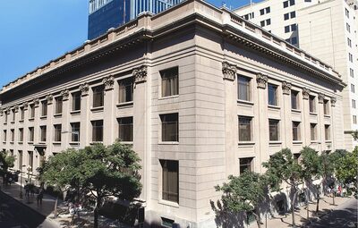 Vista exterior del Banco Central de Chile.