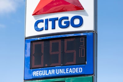 Un letrero en la estación de gasolina de Citgo